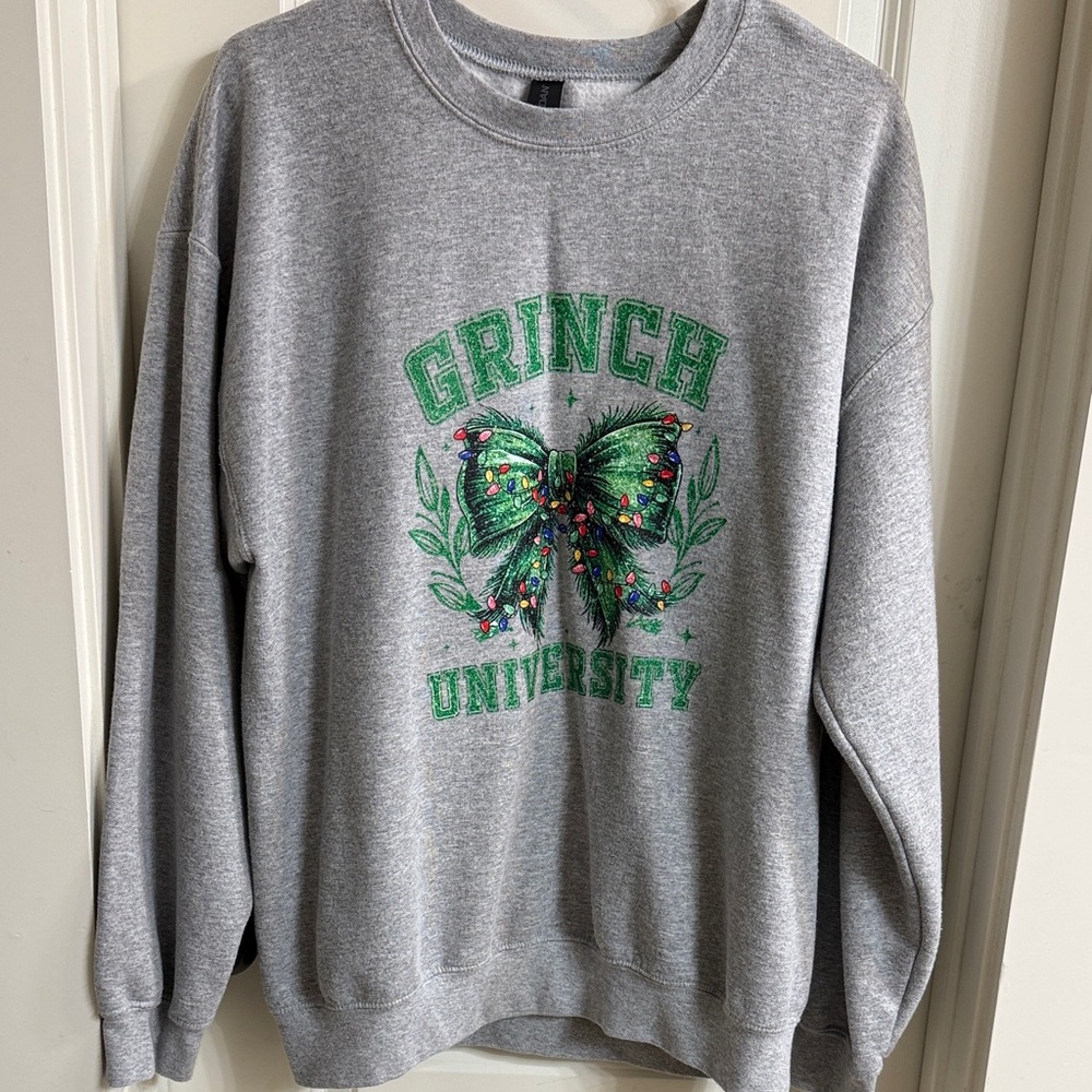 Grinch University Gray Crewneck